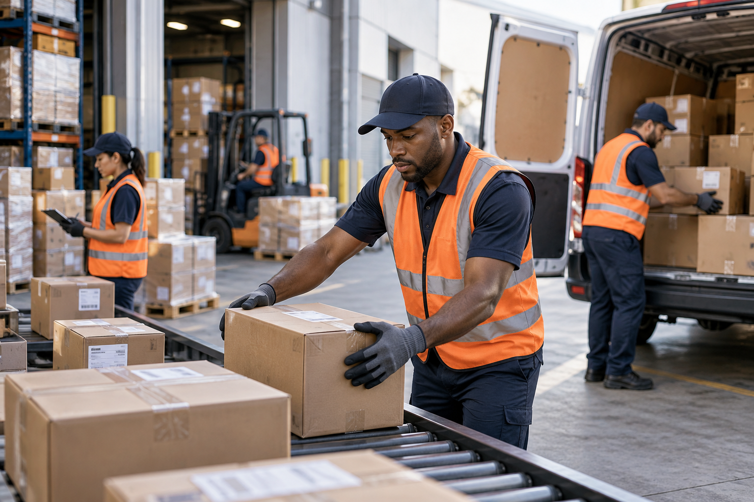 InterFlow Xpress logistics team preparing shipments for delivery